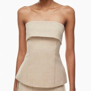 SEND OFFERS! Aritzia Babaton Element Tube Top, Re-essential in Heather Oat Beige
